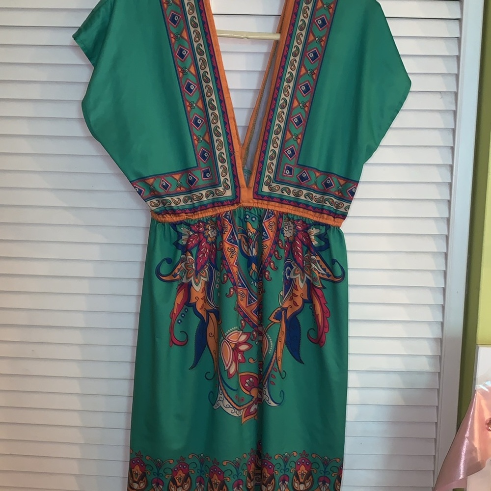 Twenty one nwot midi satiny boho dress - Picture 3 of 8